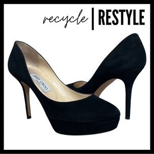 Jimmy Choo Cosmic Black Suede Pumps